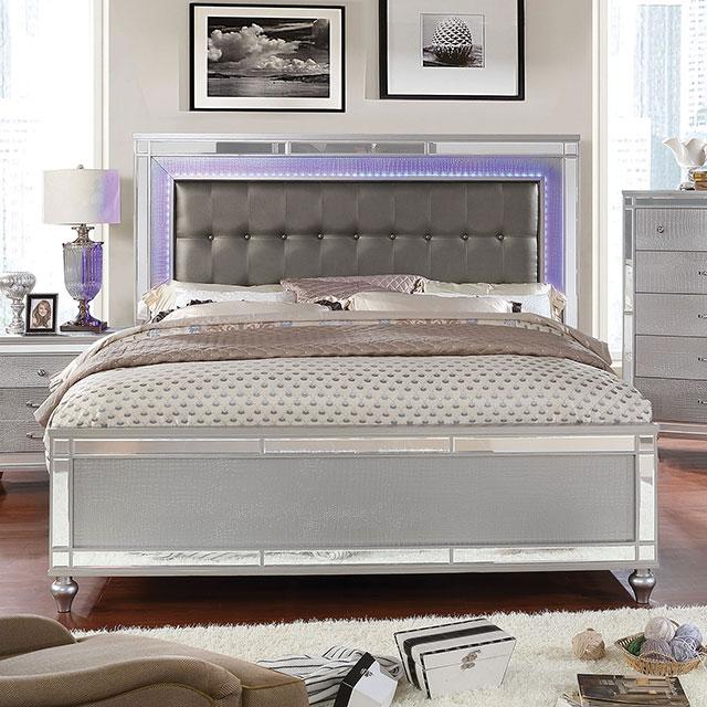 Brachium Bed White & Silver - Furniture 4 Less Outlet (Salinas,CA)