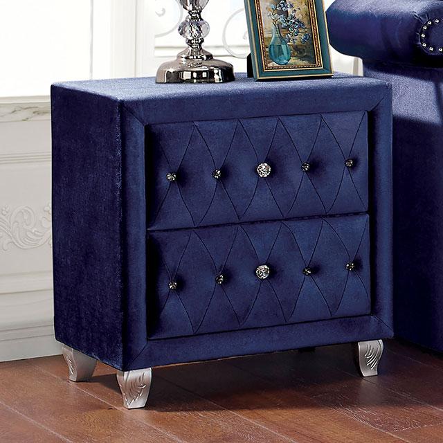 Alzire Black & Blue Night Stand - Furniture 4 Less Outlet (Salinas,CA)