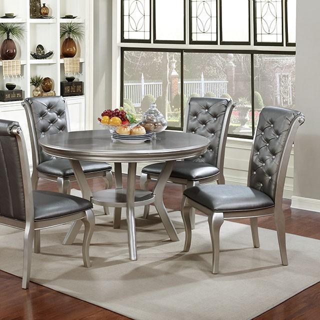 Amina Champagne Round Table - Furniture 4 Less Outlet (Salinas,CA)