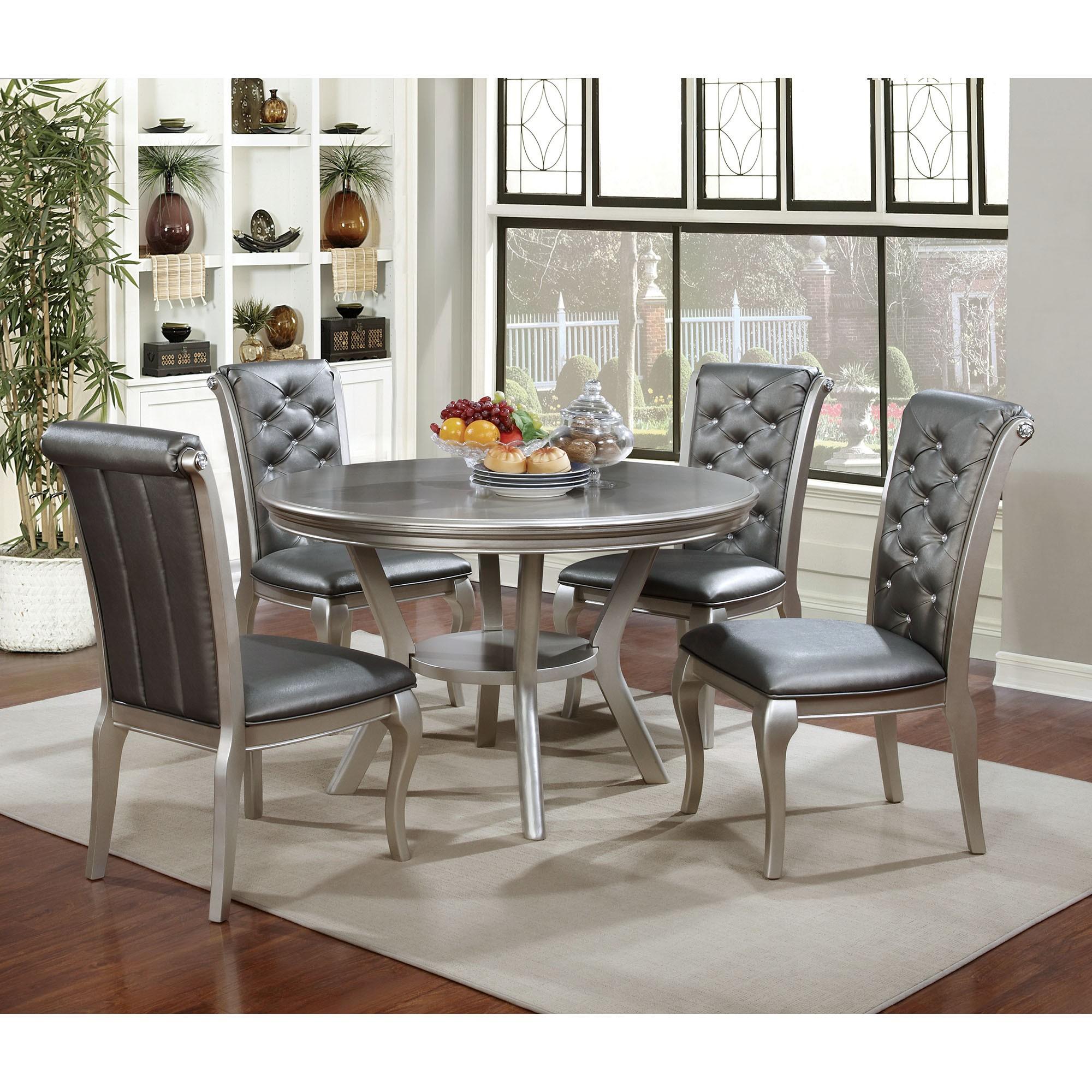 Amina Champagne Round Table - Furniture 4 Less Outlet (Salinas,CA)