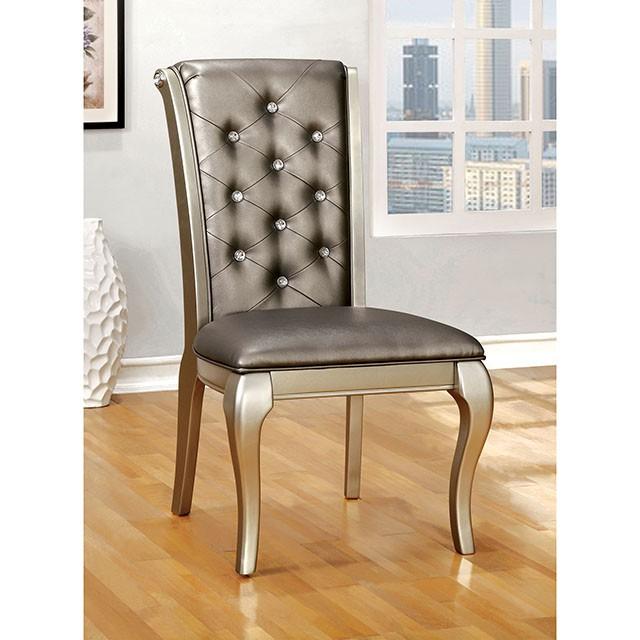 AMINA Champagne Side Chair (2/CTN) - Furniture 4 Less Outlet (Salinas,CA)