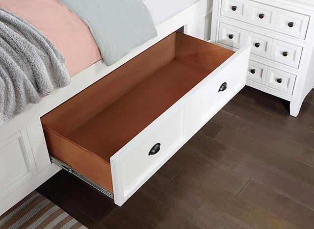 CASTILE Cal.King, E.King, Full, Queen, & Twin Bed, White, Pink, & Grey - Furniture 4 Less Outlet (Salinas,CA)