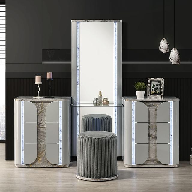 Cleburne Vanity Set with Stool - Furniture 4 Less Outlet (Salinas,CA)