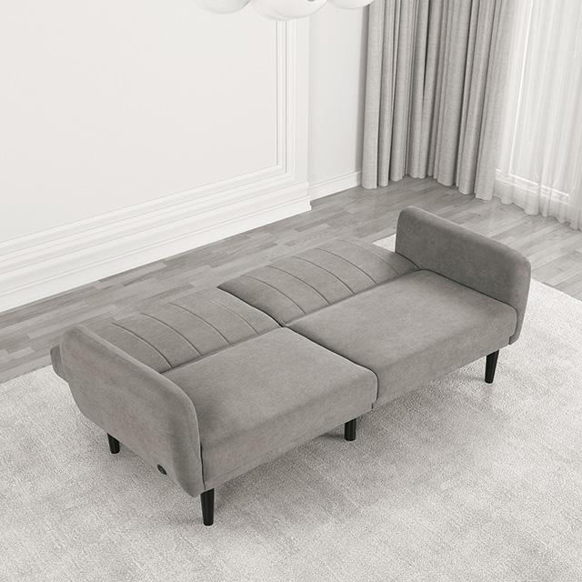 Aristide Futon Sofa Grey & Brown - Furniture 4 Less Outlet (Salinas,CA)