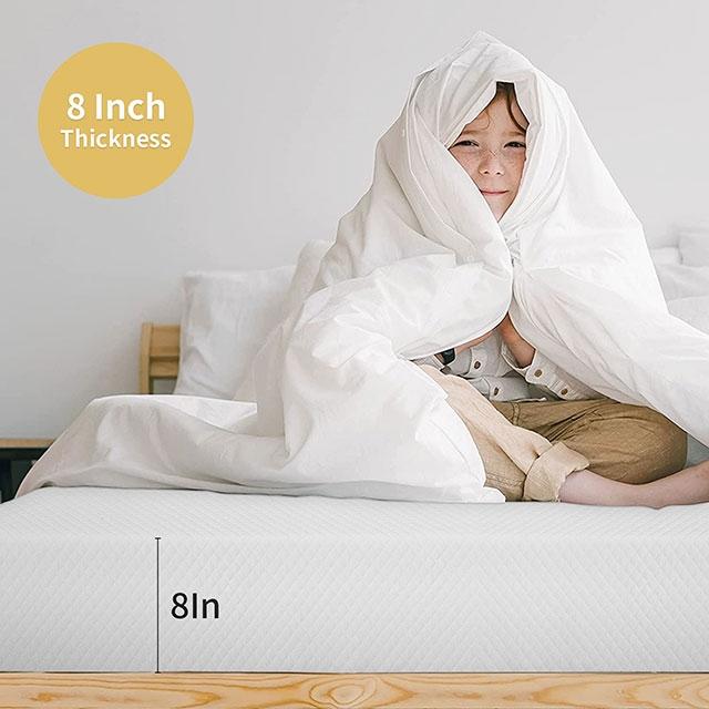 Artemisia 8" Memory Foam Mattress White - Furniture 4 Less Outlet (Salinas,CA)