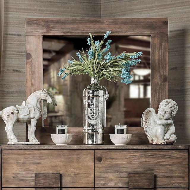 AVEIRO Rustic Natural Tone Mirror - Furniture 4 Less Outlet (Salinas,CA)