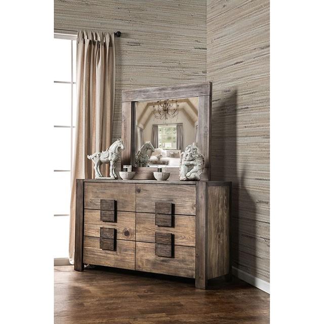 AVEIRO Rustic Natural Tone Mirror - Furniture 4 Less Outlet (Salinas,CA)