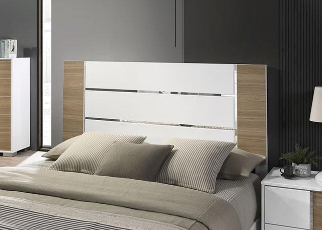 ERLANGEN Cal.King & E.King Bed, White/Natural - Furniture 4 Less Outlet (Salinas,CA)