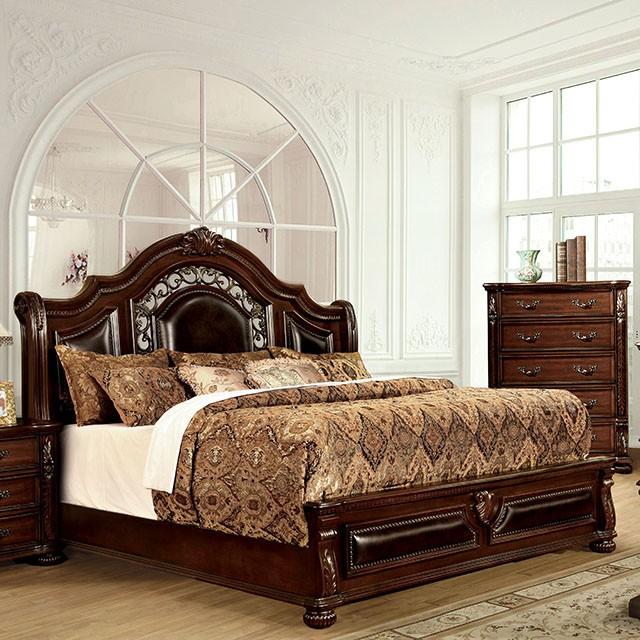 Flandreau Brown Cherry/Espresso Cal.King, E.King & Queen Bed - Furniture 4 Less Outlet (Salinas,CA)