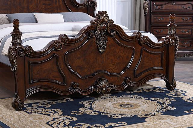 Francione Bed Chrome & Cherry - Furniture 4 Less Outlet (Salinas,CA)