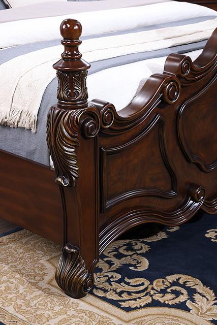 Francione E.King & Queen Bed White & Chrome - Furniture 4 Less Outlet (Salinas,CA)