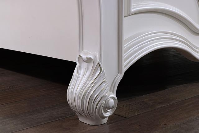 Francione E.King & Queen Bed White & Chrome - Furniture 4 Less Outlet (Salinas,CA)