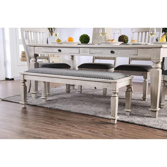 Georgia Antique White/Gray Bench - Furniture 4 Less Outlet (Salinas,CA)