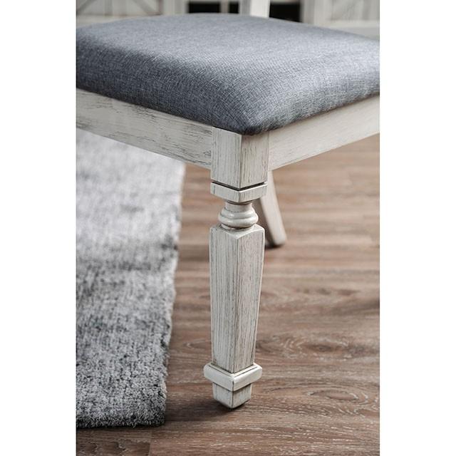 Georgia Antique White/Gray Bench - Furniture 4 Less Outlet (Salinas,CA)