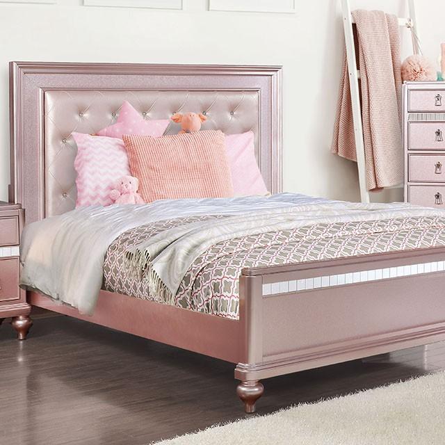 Ariston Rose Pink Full, Twin, & Queen Bed - Furniture 4 Less Outlet (Salinas,CA)