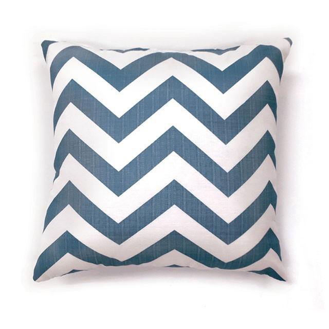 ZOE 18" X 18" Pillow, Blue Chevron (2/CTN) - Furniture 4 Less Outlet (Salinas,CA)