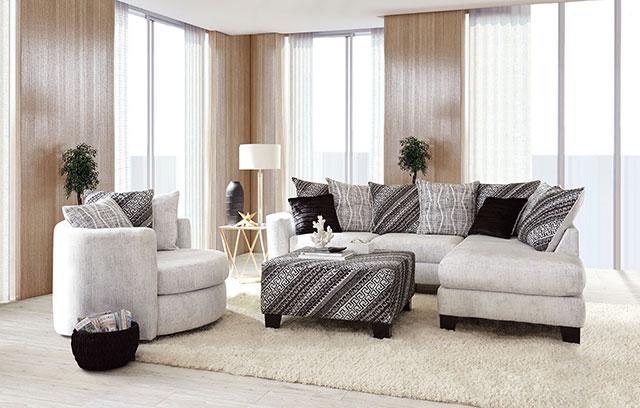 EIMEAR Swivel Chair, Off-white/Black - Furniture 4 Less Outlet (Salinas,CA)