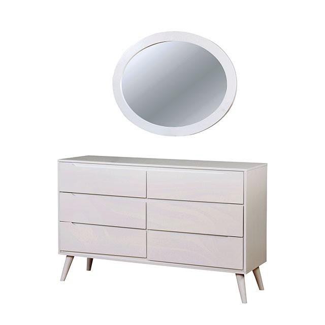 LENNART II White Oval Mirror - Furniture 4 Less Outlet (Salinas,CA)