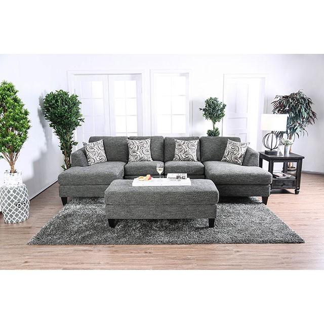 Lowry Gray Sectional w/ Ottoman