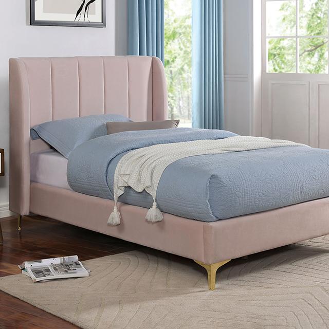 PEARL Full, Queen, & Twin Bed, Light Pink - Furniture 4 Less Outlet (Salinas,CA)