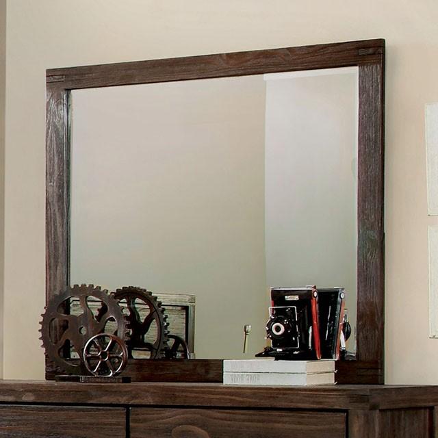 Rexburg Wire-Brushed Rustic Brown Mirror - Furniture 4 Less Outlet (Salinas,CA)