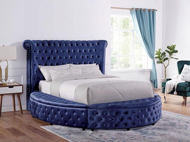 SANSOM Queen Bed, Blue - Furniture 4 Less Outlet (Salinas,CA)