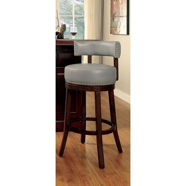 SHIRLEY Dark Oak/Gray 29" Bar Stool - Furniture 4 Less Outlet (Salinas,CA)