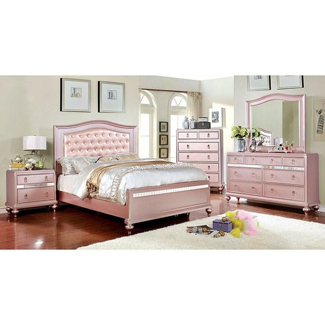 Ariston Rose Gold Night Stand - Furniture 4 Less Outlet (Salinas,CA)