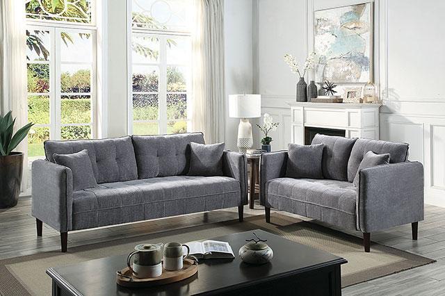 LYNDA Sofa w/ Pillows, Dark Gray - Furniture 4 Less Outlet (Salinas,CA)