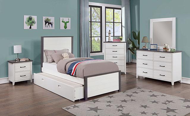 PRIAM Full Bed, White/Gray - Furniture 4 Less Outlet (Salinas,CA)