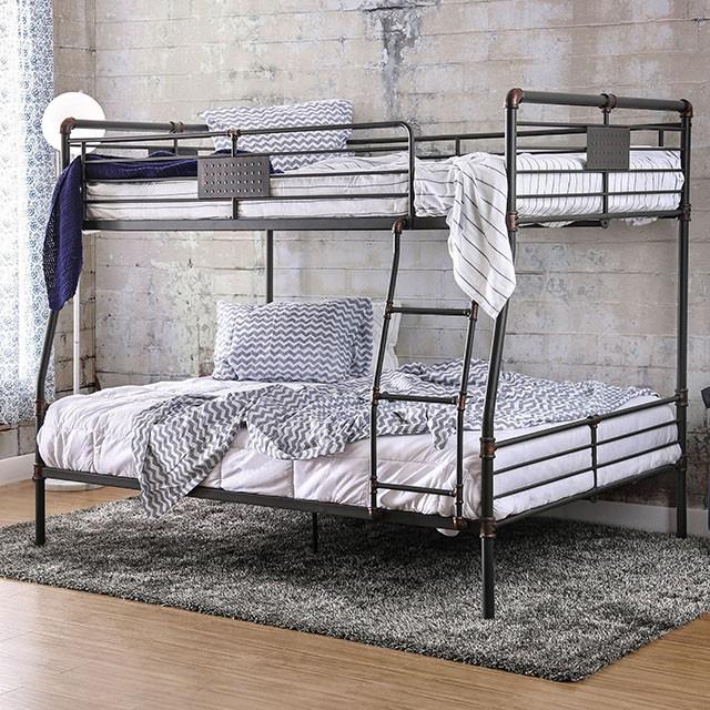 Olga I Antique Black Full/Full Bunk Bed - Furniture 4 Less Outlet (Salinas,CA)