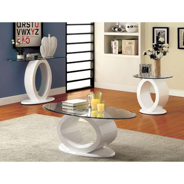 LODIA III White Sofa Table, White - Furniture 4 Less Outlet (Salinas,CA)