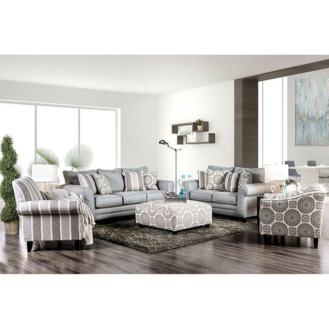 Misty Ivory/Pattern Ottoman - Furniture 4 Less Outlet (Salinas,CA)
