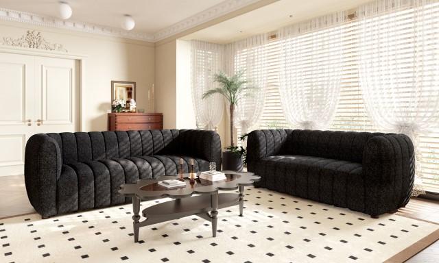 AVERSA Sofa, Black - Furniture 4 Less Outlet (Salinas,CA)