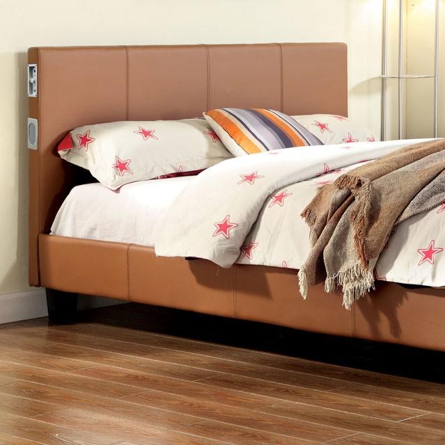 Evans E.King & Cal.King Bed Espressso, White, & Camel - Furniture 4 Less Outlet (Salinas,CA)