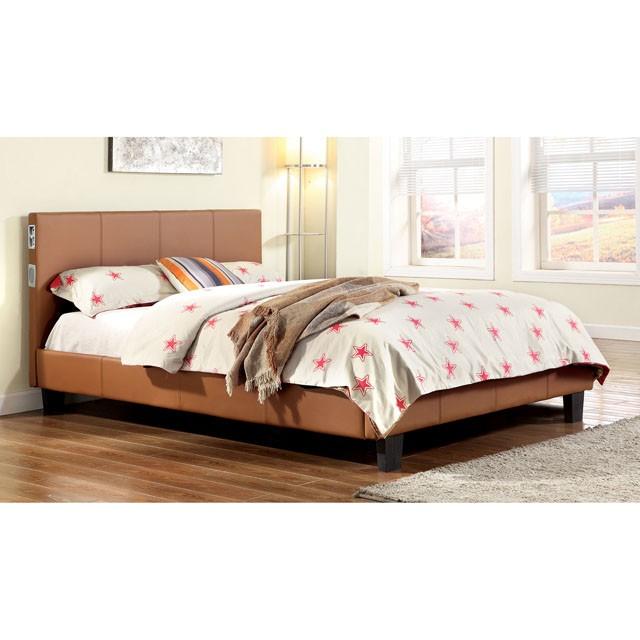 Evans E.King & Cal.King Bed Espressso, White, & Camel - Furniture 4 Less Outlet (Salinas,CA)