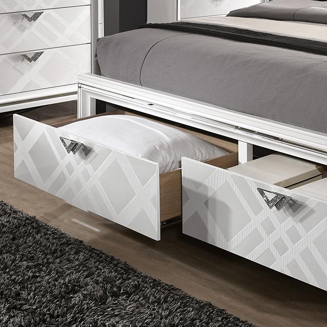 Emmeline Bed Silver & White - Furniture 4 Less Outlet (Salinas,CA)