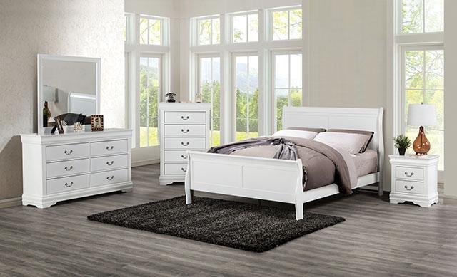 Louis Philippe Full Bed Expresso & White - Furniture 4 Less Outlet (Salinas,CA)