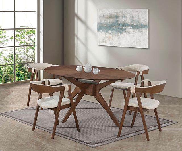 Ebikon 5 Pc Dining Table Set Walnut - Furniture 4 Less Outlet (Salinas,CA)