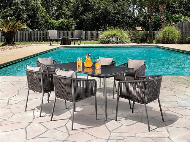 Tushari 8 Pc. Outdoor Dining Set - Furniture 4 Less Outlet (Salinas,CA)