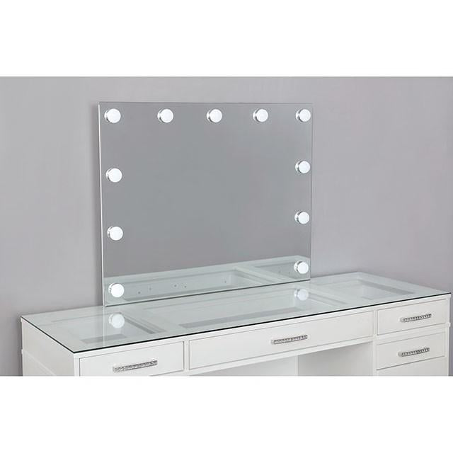 Valentina Vanity Set White & Dark Gray - Furniture 4 Less Outlet (Salinas,CA)