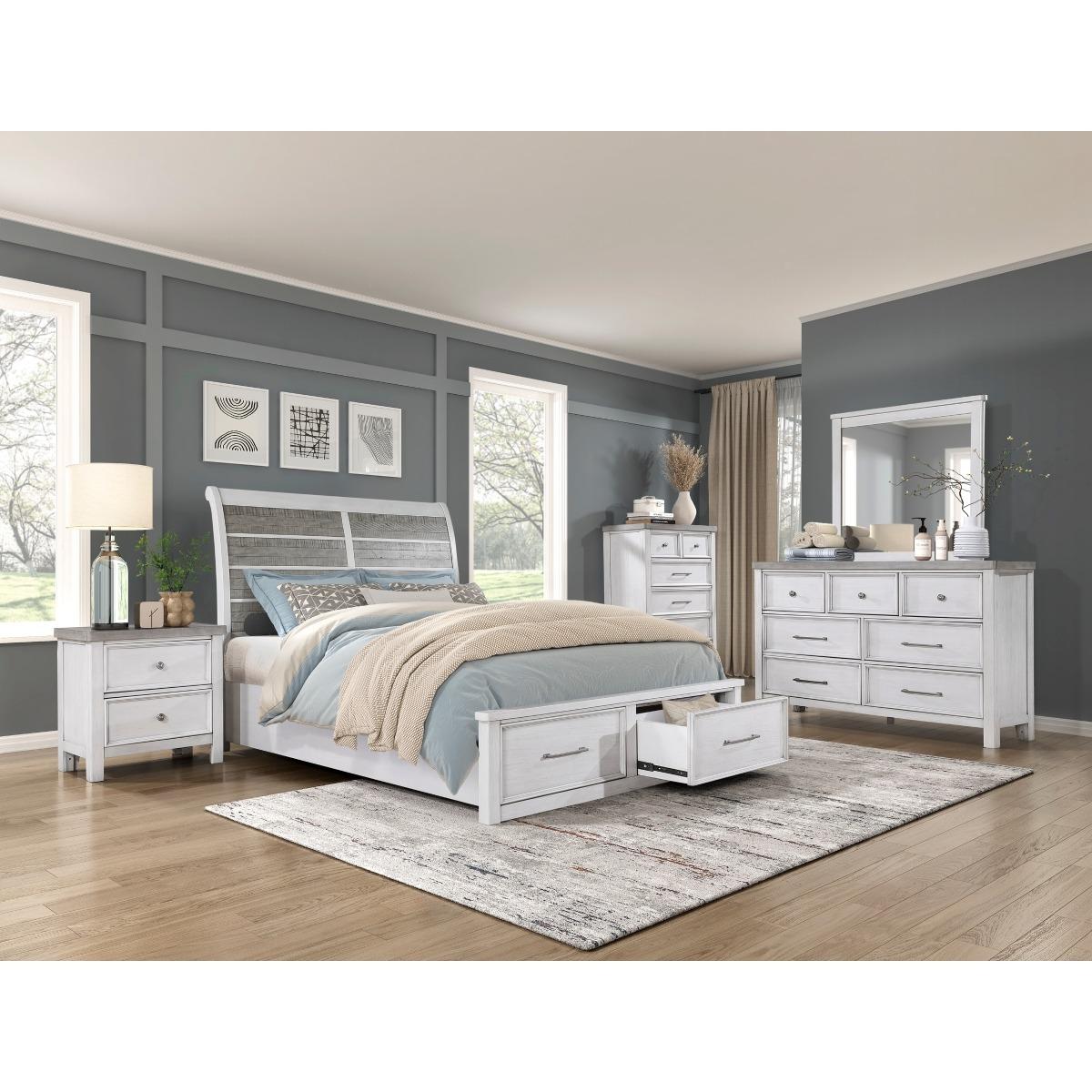 Ambrose California King & Eastern King Platform Bed with Footboard Storage - Furniture 4 Less Outlet (Salinas,CA)