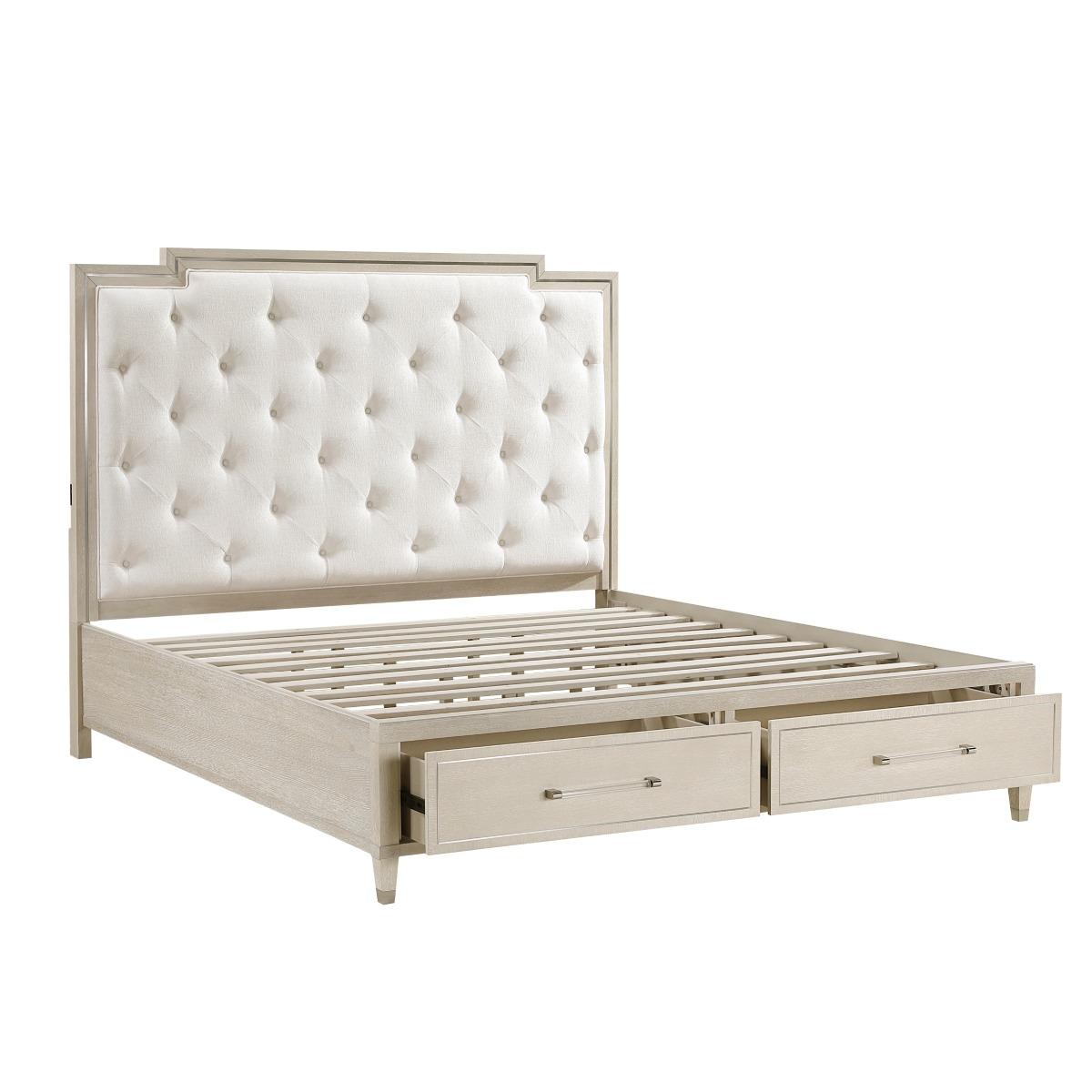 Genoa California King & Eastern King Platform Bed with Footboard Storage - Furniture 4 Less Outlet (Salinas,CA)