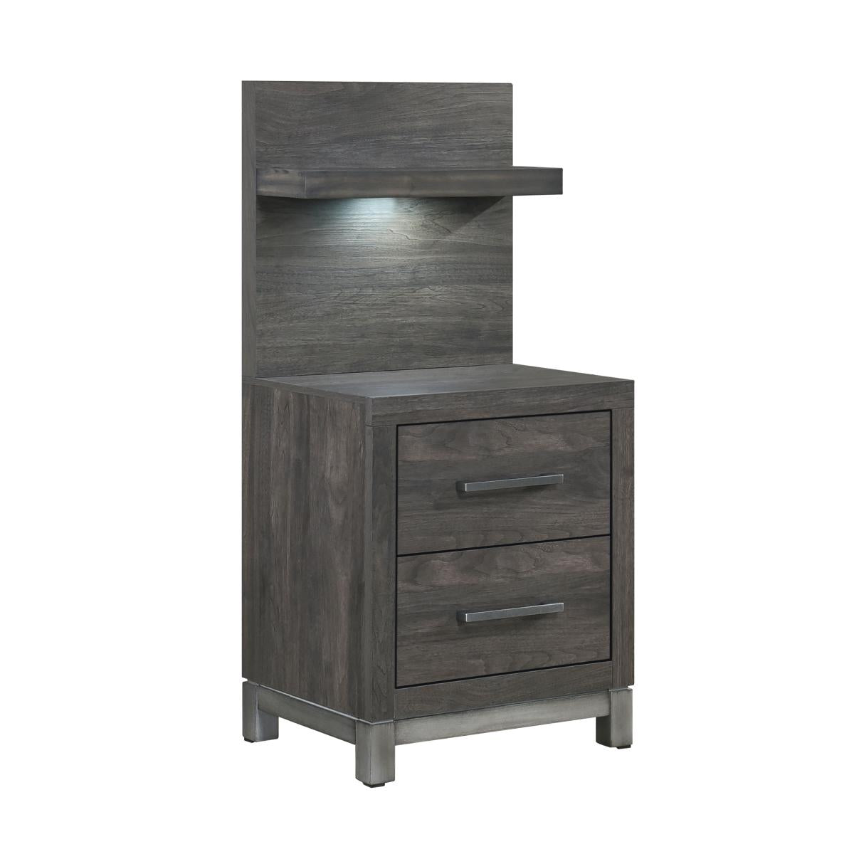 Zephyr Night Stand with Wall Panel - Furniture 4 Less Outlet (Salinas,CA)