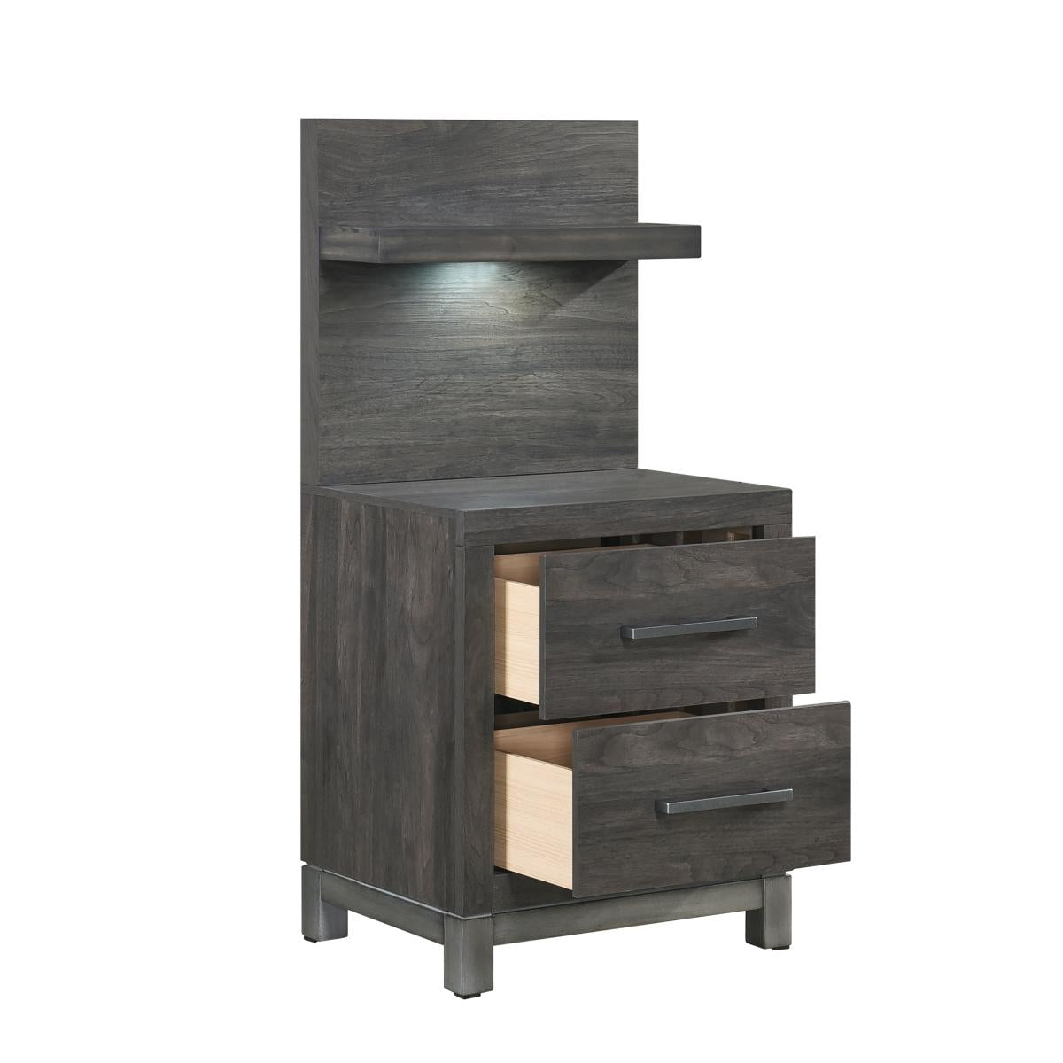 Zephyr Night Stand with Wall Panel - Furniture 4 Less Outlet (Salinas,CA)