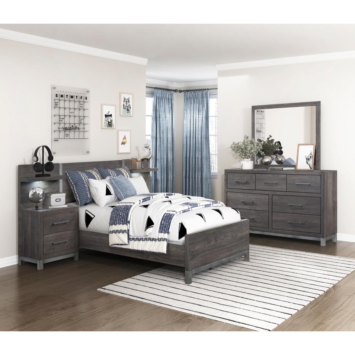 Zephyr Night Stand with Wall Panel - Furniture 4 Less Outlet (Salinas,CA)