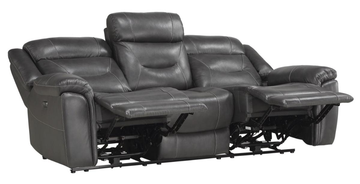 Danio Power Double Reclining Sofa with Power Headrests in Dark Gray 9528DGY-3PWH - Furniture 4 Less Outlet (Salinas,CA)