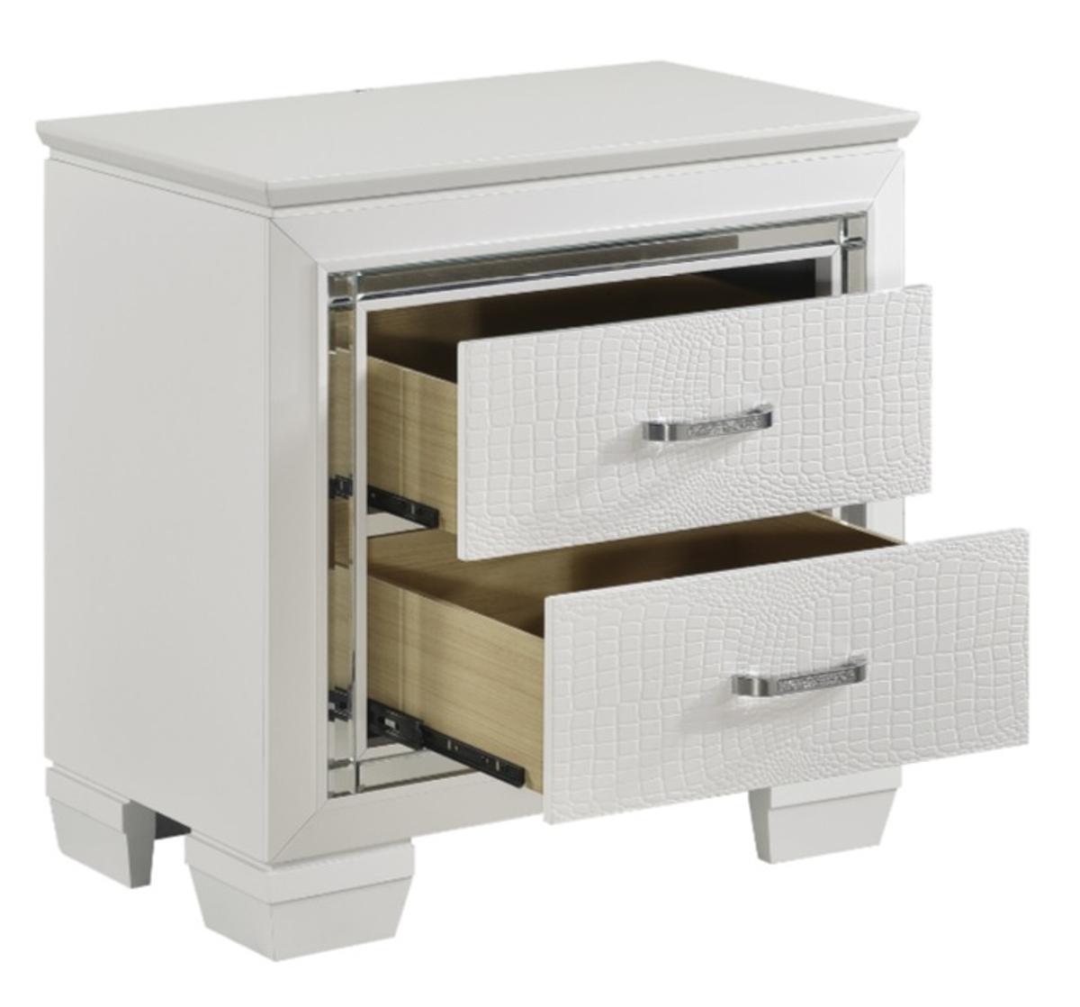 Allura Nightstand in White 1916W-4 - Furniture 4 Less Outlet (Salinas,CA)