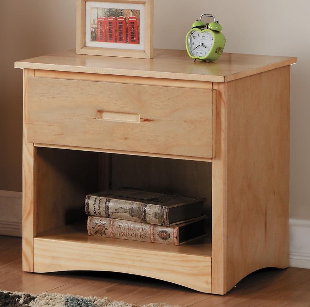 Bartly 1 Drawer Night Stand in Natural B2043-4 - Furniture 4 Less Outlet (Salinas,CA)