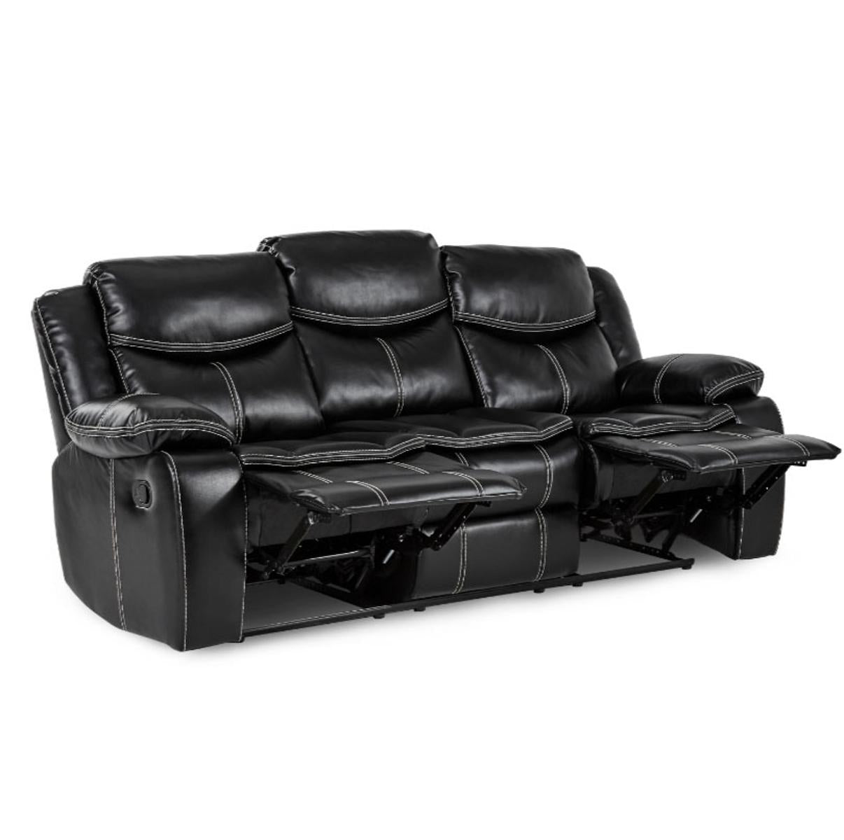 Bastrop Double Reclining Sofa in Black 8230BLK-3 - Furniture 4 Less Outlet (Salinas,CA)